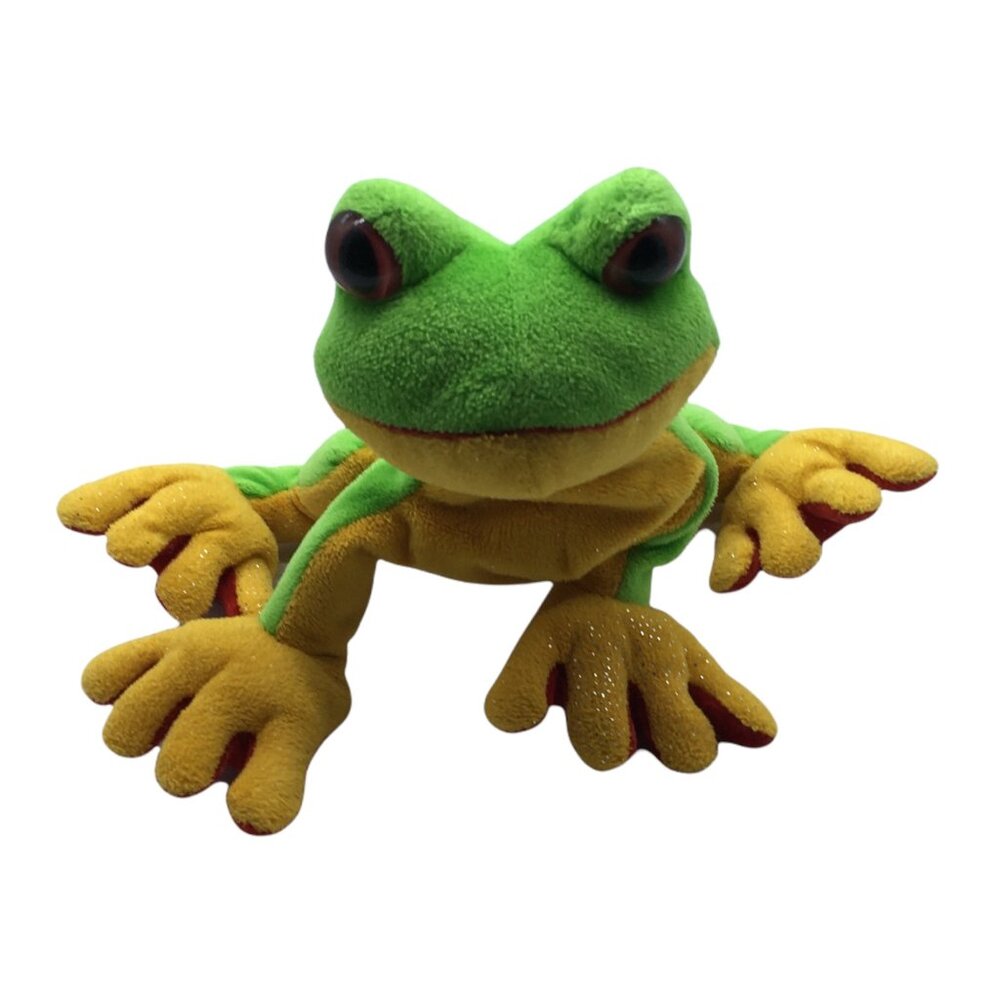 Ganz HM109 Tree Frog Plush Toy 9" Green & Yellow Stuffed Animal NO‎ CODE
